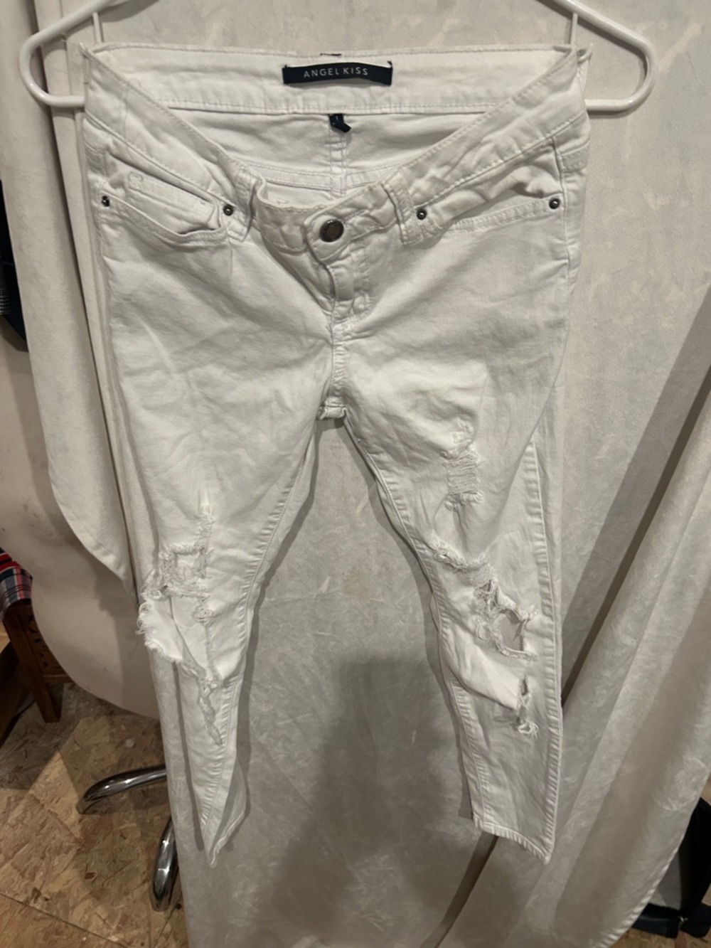 Angel Kiss White Ripped Skinny Jeans